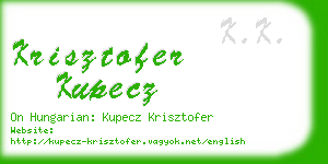 krisztofer kupecz business card